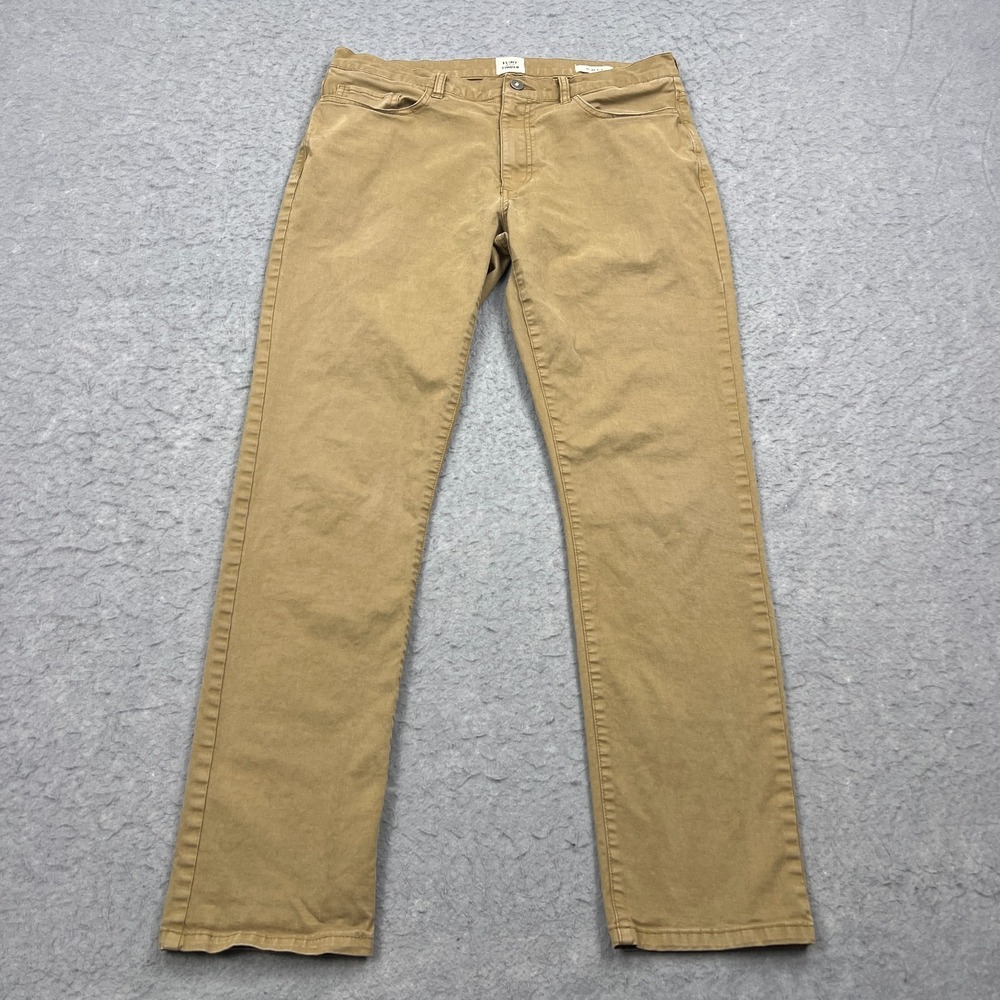 Flint and Tinder Pants Mens 34x32* Khaki Twill 365 5-Pocket HB Slim Fit Chino‎